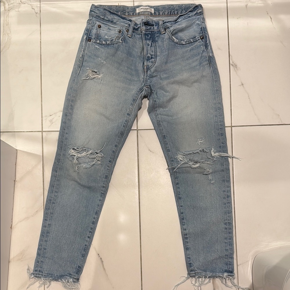 Distressed Light Blue Jeans